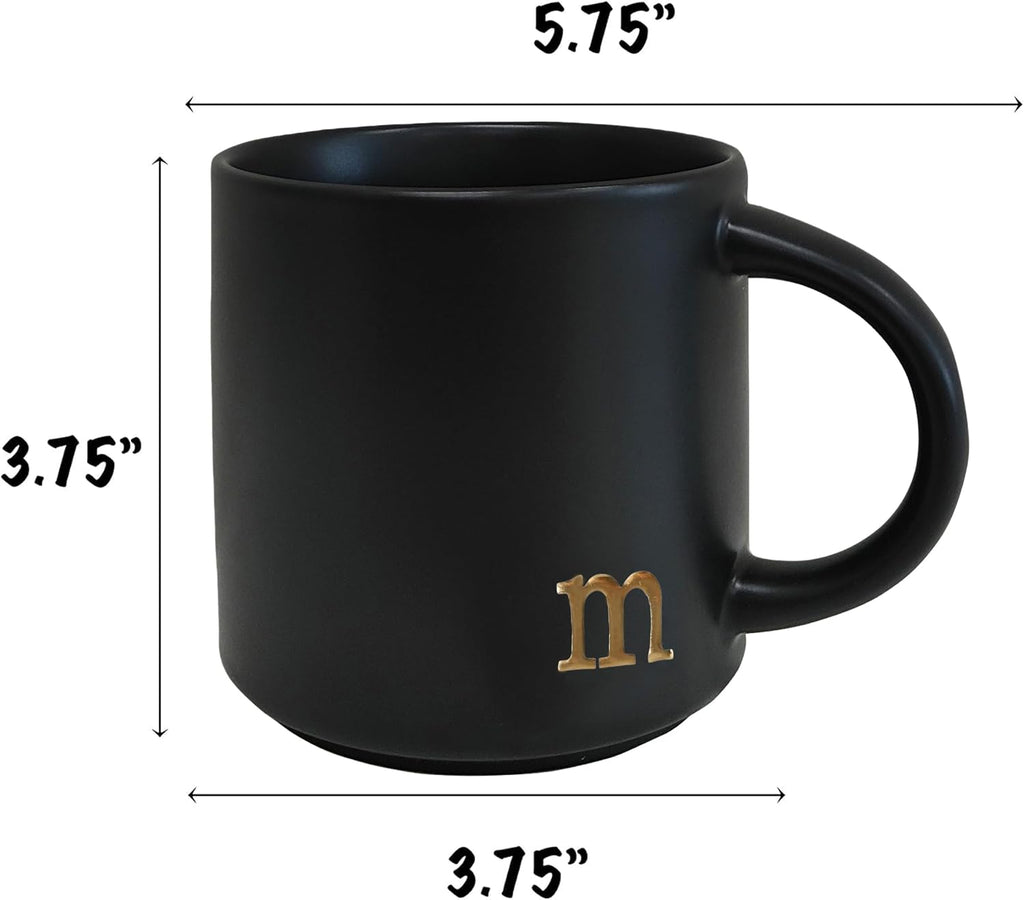 Personalized Ceramic Coffee Mug with Gold Monogram, 15 oz Custom Initial Mug with Gift Box | Elegant Dishwasher Safe Gift for Birthday, Christmas & Special Occasions