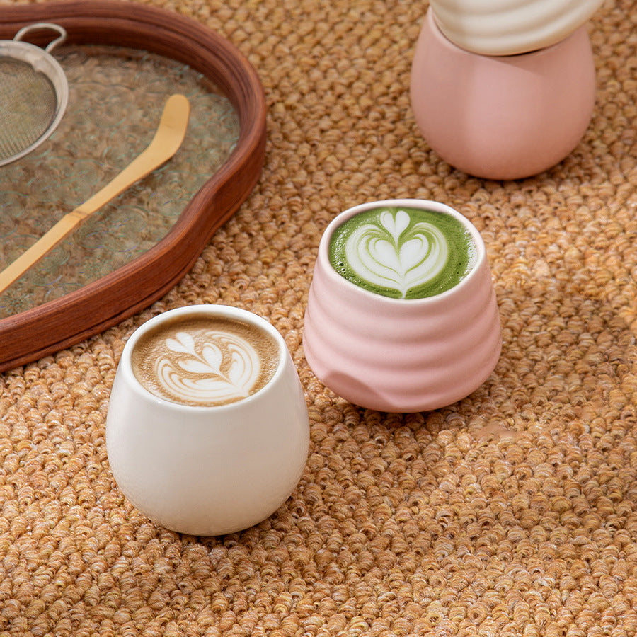 Cross-Border Striped Premium Ceramic Mug | Customizable Office Coffee Cup, Japanese-Style Tea Mug, High-End Gift-Ready Drinkware