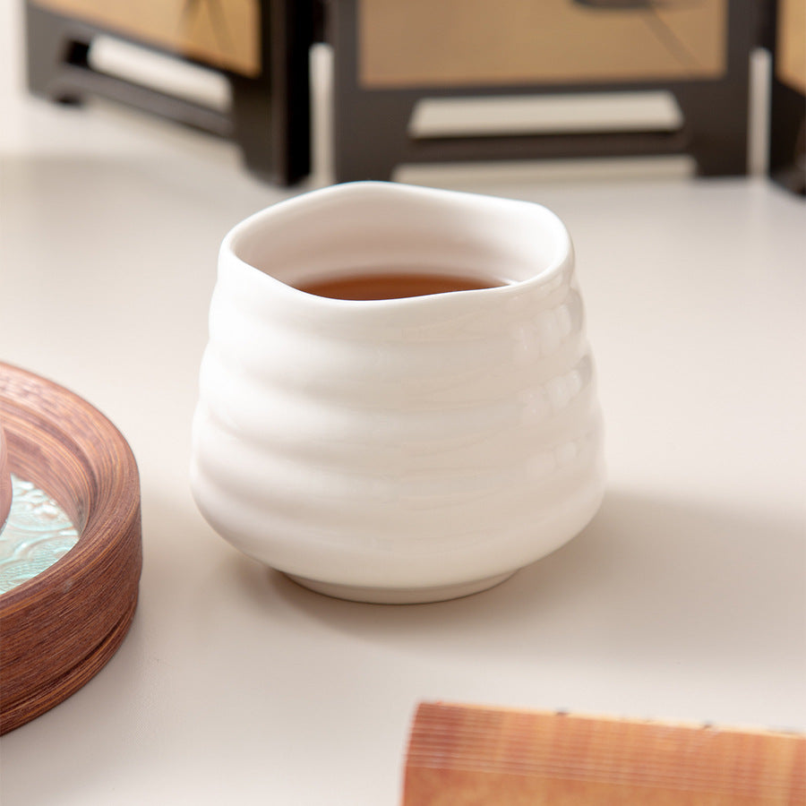Cross-Border Striped Premium Ceramic Mug | Customizable Office Coffee Cup, Japanese-Style Tea Mug, High-End Gift-Ready Drinkware