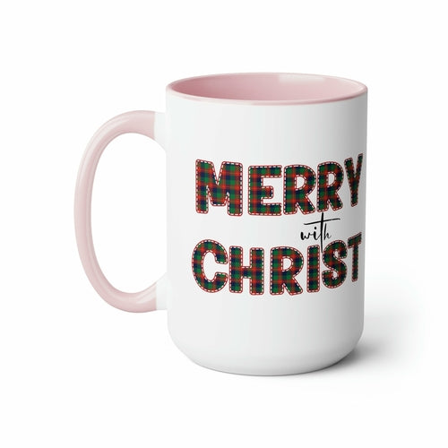 Ceramic Gift Mug 15oz - Merry with Christ - Christmas Holiday Tea or